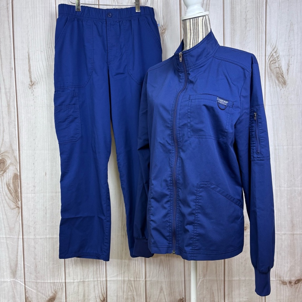 Cherokee Scrubs Set Workwear Revolution Zip Jacket & Pants Unisex Navy Sz Medium